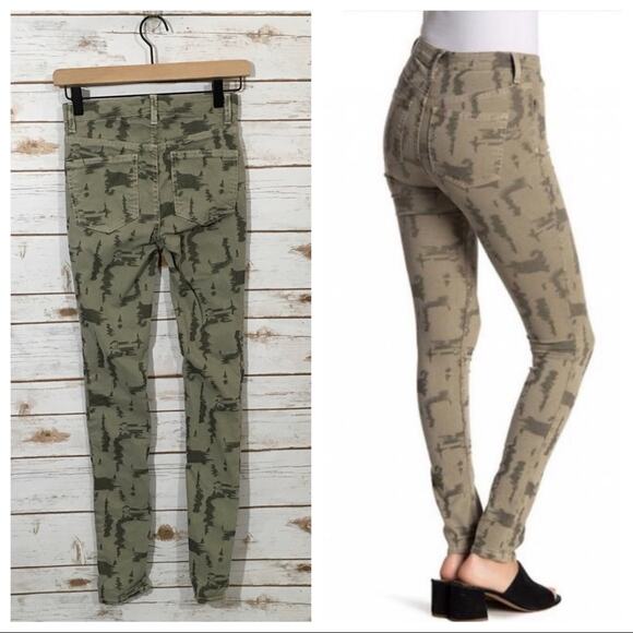 Free People Long & Lean High Waist Denim Camo Leggings - 25 - Picture 2 of 12